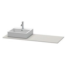 Столешница под раковину XSquare 140х55 см, бетонно-серый матовый, вырез слева, из ДСП, с отв. под раковину XS060GL0707 Duravit