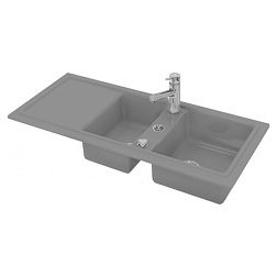 Кухонная мойка Cassia 116х51 см, 2 чаши, серый 7513111600 Duravit