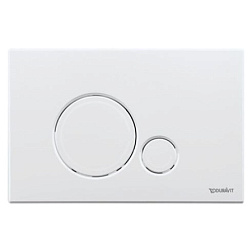 Клавиша смыва DuraSystem круглые кнопки, пластик, механическая, белая WD5010011000/WF5120011010 Duravit